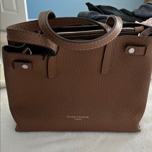 Gianni Chiarini Brown Pebbled Leather Tote